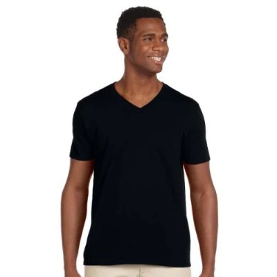 Image of Gildan Men&#039;s Soft Style V Neck T Shirt, Black, XX Large
