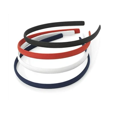 Image of 4 Classic Hair Bands Headbands Alice in Red White Navy Blue &amp; Black for Women Girls by Glitz4Girlz