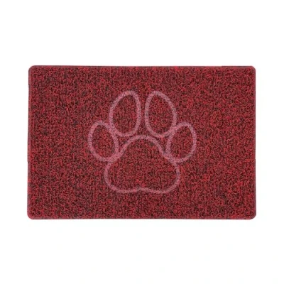 Image of Nicoman PAW Embossed Shape Door Mat Trapper Jet Washable Doormat (Use Indoor or Sheltered Outdoor), Small (60x40cm), Red with Black