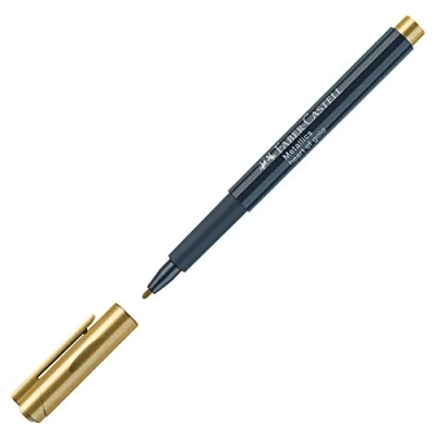 Image of Faber Castell Creative Studio Metallics Marker, Heart Of Gold, Single For Art, Craft, Drawing, Sketching, Home, School, University, Colouring