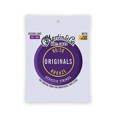 Image of Martin M175 Custom Light .011 .052 Acoustic Guitar Strings 80/20 Bronze x 2 (PACKS)