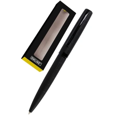 Image of Online Eleganza Ballpen I Black Replaceable Large Refill Metal Biro Ink Colour Retractable Ballpoint Pen In Gift Box 34567