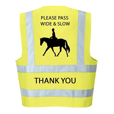 Image of Ultra Hi Vis Viz High Visibility Reflective Vest Please Pass Wide And Slow (Yellow, M)