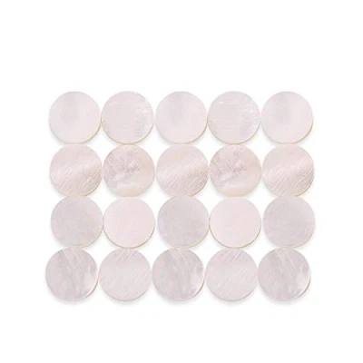 Image of Alomejor Fretboard Inlay Markers 6mm White Shell Position for Guitar and Bass Instrument(20pcs)
