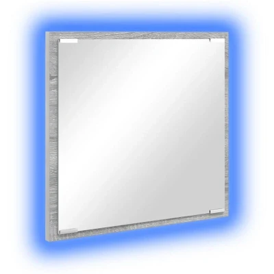 Image of vidaXL LED Bathroom Mirror Grey Sonoma 40x8.5x37 cm Engineered Wood