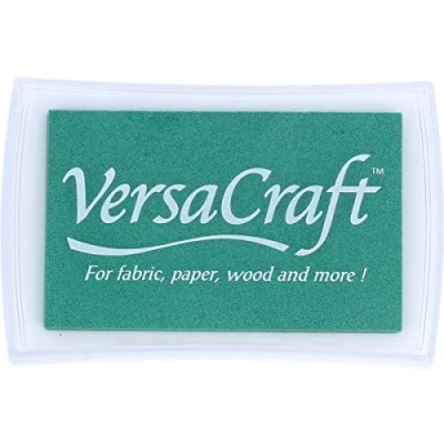 Image of Tsukineko VersaCraft Ink Pad for Stamping Green, Celadon Large Water Based, Opaque, Archival Embossing, Céladon