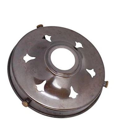 Image of ElekTek Glass Lamp Shade Gallery Fitting for B22 Ring Bulb Holders 4.25 inch Antique Brass
