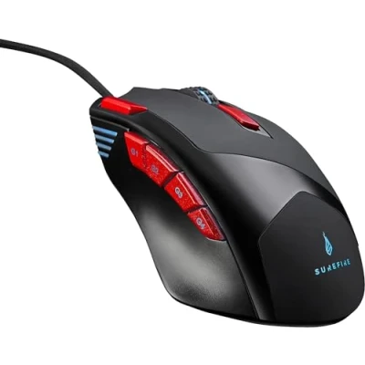 Image of Surefire Eagle Claw Gaming 9 Button mouse I RGB lighting PC 3200 DPI programmable buttons USB 3.2 GEN 1 and 2.0 Windows, Mac consoles powered by Verbatim