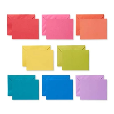 Image of UK Greetings Multipack of 200 Single Panel Blank Cards for Him/Her/Friend Colourful Designs Perfect Crafting, Thank You Notes &amp; Teacher Appreciation