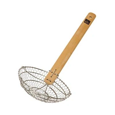 Image of School Of Wok 38cm Metal Strainer with Bamboo Handle