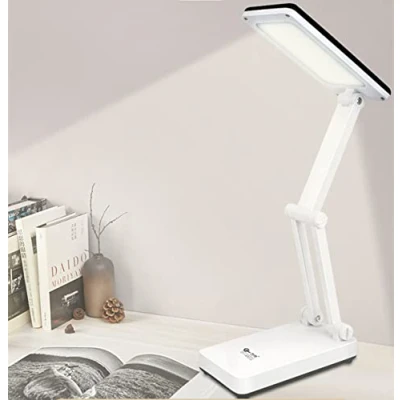 Image of Rechargeable Solar Desk Lamp, Solar/USB Lamp Bedside Reading Light with 8LED Portable Flexible Gooseneck Mini for Working Studying (White)