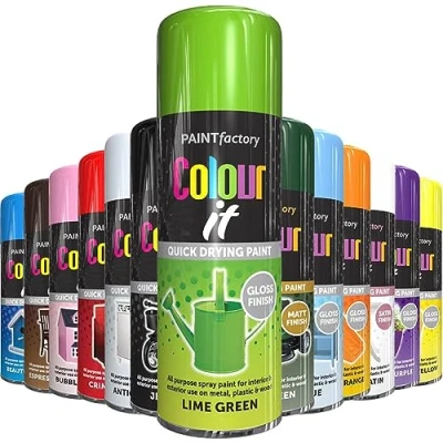 Image of AlezyB 1x Lime Green All Purpose Spray Paint 400ml Professional Quality and Fantastic Finish, Interior, Exterior, Household Multipurpose for Metal Plastic Wood Glass