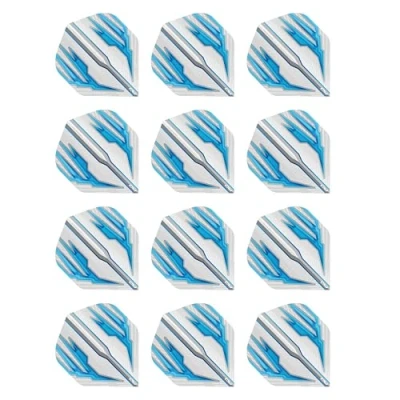 Image of RED DRAGON Hardcore Radical White &amp; Blue Extra Thick Standard Dart Flights 4 sets Per Pack (12 in total)