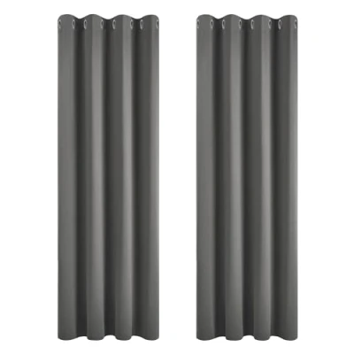 Image of Deconovo 84 Inch Drop Curtains Blackout Super Soft Bedroom Thermal Insulated Energy Saving for Kids Light Grey 46x84 2 Panels