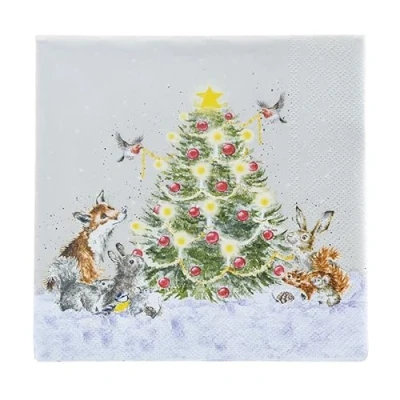 Image of Wrendale Designs &#039;Oh Christmas Tree&#039; Lunch Napkin
