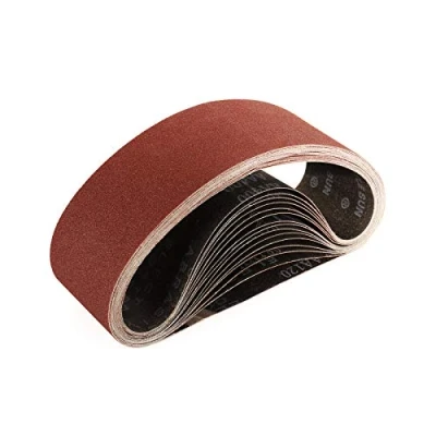 Image of Sruhrak 75 x 533 MM Sanding Belts, 120 Grits Fabric Belts for Stripping and 15 Pack