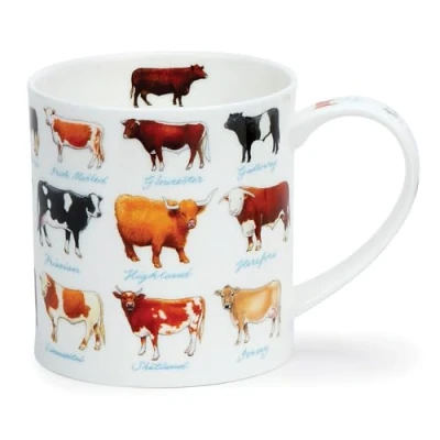 Image of Dunoon Orkney 0.35 Litre Fine Bone China Mug ^On The Farm Animals (Cows)
