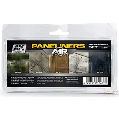 Image of Air Series: Panel Liners Weathering Combo Enamel Paint Set (5 Colours) 35ml Bottle AK Interactive