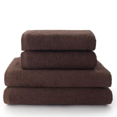 Image of Top Towels Pack of 2 Hand and Bath or Shower 100% Cotton 500 g/m2