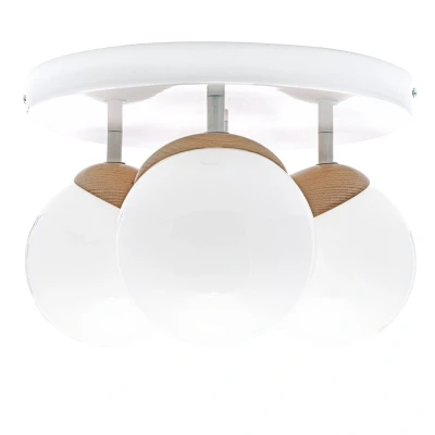 Image of Milagro Globe Ceiling Lamp Sfera Wood 3xE14