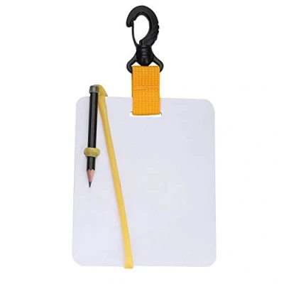 Image of Tbest Dive Underwater Writing Slate,Scuba Diving Slate,Underwater Slate Board with Swivel Clip and Pencil replacement for Water Sports Swimming