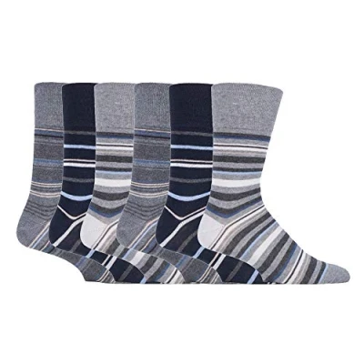 Image of Gentle Grip Mens HoneyComb Top Soft Classic Patterned 6 Pack Socks (6 11, SOMRJ581)