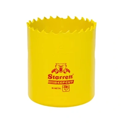Image of Starrett Deep Cut Hole Saw DCH0214 Heavy Duty Bi Metal with Extra Cobalt HSS Teeth For Metals Wood Cast Iron Fibreglass Plastic Materials 57mm