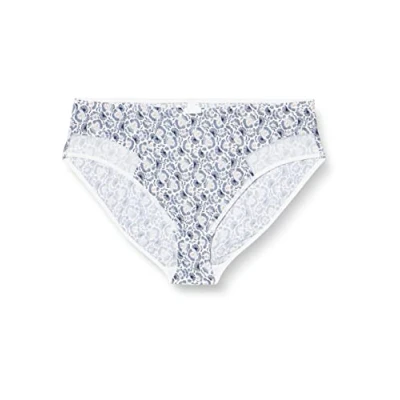 Image of Sans Complexe Women&#039;s Complice Briefs, Imprime Floral Ivoire/Bleu, 38/40
