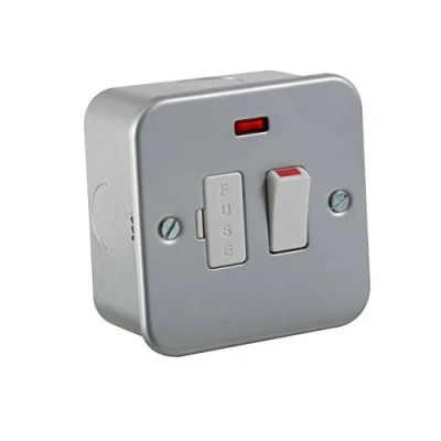 Image of KnightsBridge 13A Rated Switched Metal Clad Fused Connection Spur Unit with Neon