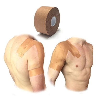 Image of Steroplast 1 ROLL PREMIUM STRONG RIGID TAN SHOULDER/ANKLE IMMOBILISING RAYON FABRIC STRAPPING ZINC OXIDE TAPE 3.8CM X 13.7M