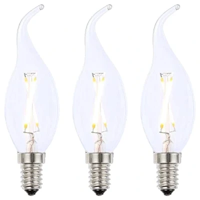 Image of LITECRAFT Light Bulb 2 Watt E14 Small Edison Screw Warm White LED in Clear 3 Pack