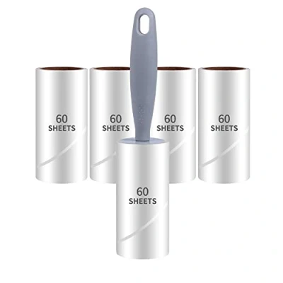 Image of Lint Rollers,5 Refills with 1 Handle,HCSSZ 300 Sheets Pet Hair Remover for Cat Dog Fur Dust Dandruff from Clothes Car Furniture Bed Carpet Sofa