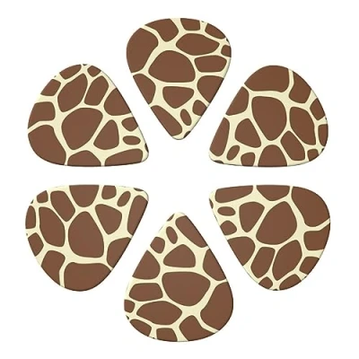 Image of Guitar Picks 6 Pcs Wild Animal Giraffe Pattern Print Plectrums for Bass Electric Acoustic Guitars Ukulele