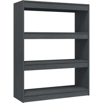 Image of vidaXL Book Cabinet/Room Divider Grey 100x30x103 cm Solid Pinewood