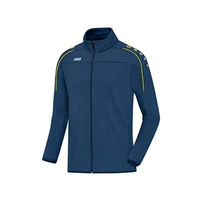 Image of JAKO Men&#039;s Classico mit Durchgehendem Rv Training Jacket, Nightblue/Citro, L