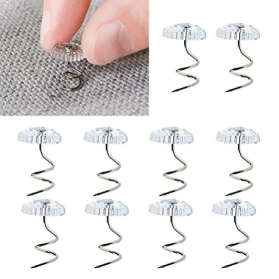 Image of Clear Heads Twist Pins,100 PCS Bed Skirt Pins Plastic Slip Cover Fasteners for Upholstery Slipcovers Mattresses Bedskirts Headliner