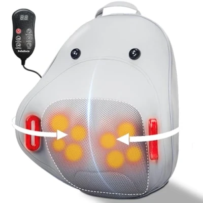 Image of Back Neck Massager Shiatsu Massage Pillow with Heat, Update 20 Deep Tissue Kneading Nodes for Shoulder, Lower and Legs Muscle Pain Relief Portable Electric at Home Office