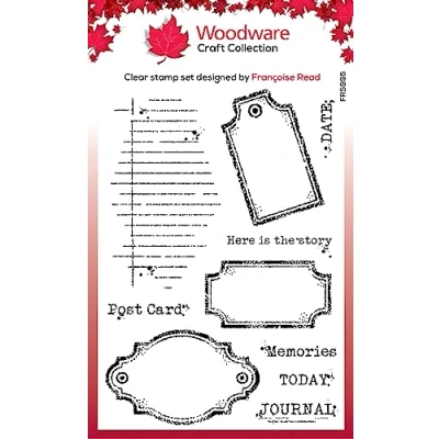 Image of Woodware Francoise Collection Clear Stamp Old Labels, 4 x 6 inches