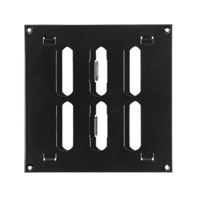 Image of Black Metal Air Vent Grille / 150mm x with Adjustable Shutter/Modern Flat Louvre Duct Cover