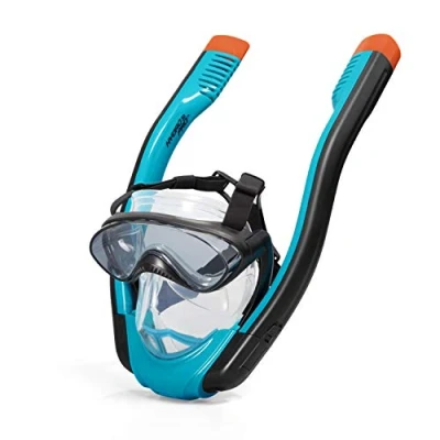 Image of Bestway Hydro Pro SeaClear Flowtech Full Face Snorkelling Mask, Unisex Underwater Blue, L/XL