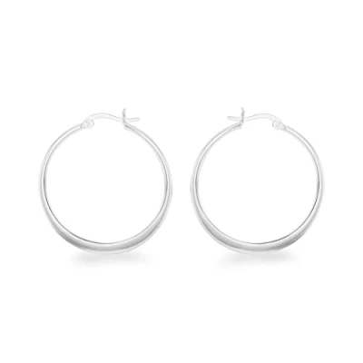 Image of Tuscany Silver Women&#039;s Sterling 35mm Flat Creole Earrings