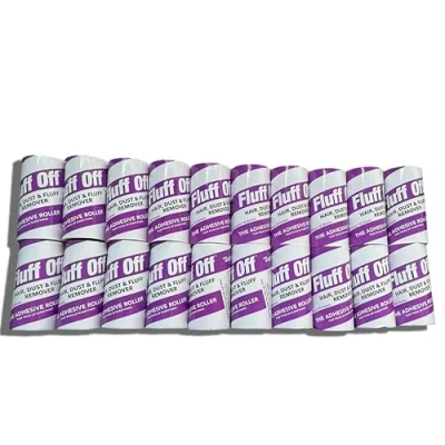 Image of Fluff Off &quot;Super&quot; lint roller Refills, 20 Pack of 90 Sheets Extra Sticky Refills for Clothes, Pet Hair and Furniture Will fit most handles 1800