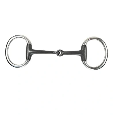 Image of Shires Sweet Iron Flat Ring Eggbutt Snaffle Bit in Black 6&quot;,