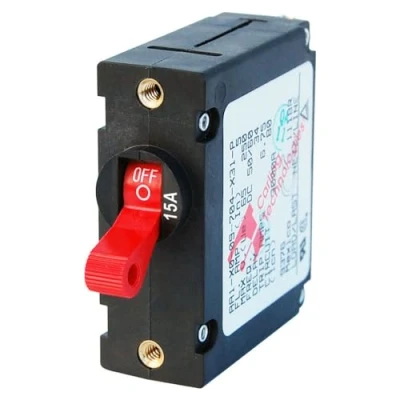 Image of Blue Sea Systems 7209 A Series Red Toggle Circuit Breaker Single Pole 15A
