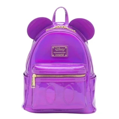 Image of Loungefly Disney Mickey Mouse Holographic Series Womens Backpack Amethyst