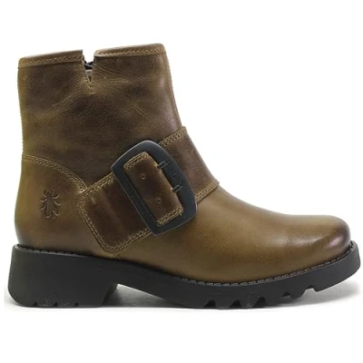 Image of Rily991Fly Leather Women&#039;s Buckle Strap Ankle Boots