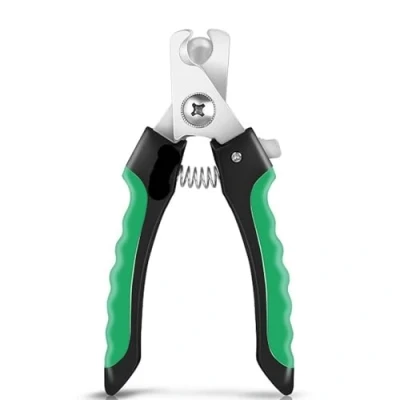 Image of NTEK Dog &amp; Cat Nails Clippers, Safety Guard to Avoid Over Cutting, Suitable for Pets, Dogs, Puppy, Cats, Kitten Claws, Kittens and Animals Pet Nail Clipper Home Use (Small, Green Black)