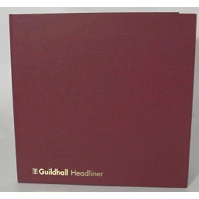 Image of Exacompta Ref 58/7 14Z Guildhall Headliner Case bound Hardback Account Book,298x305mm, 7 Debit and 14 Credit Column, 80 Pages, Burgundy Vinyl Cover, Traditionally Sewn