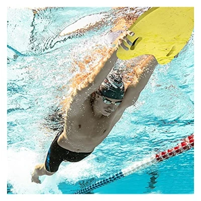 Image of Unisex Swimming Board Float, Adult Swim Kickboard, Buoyancy Aid Pe Foam Floats With Handles Kick, Kickboard Ideal For Exercises &amp; Safe Pool Training (Yellow)