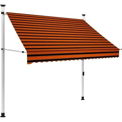 Image of vidaXL Manual Retractable Awning 200 cm Orange and Brown
